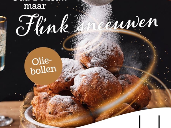 Oliebol met rozijnen en appel